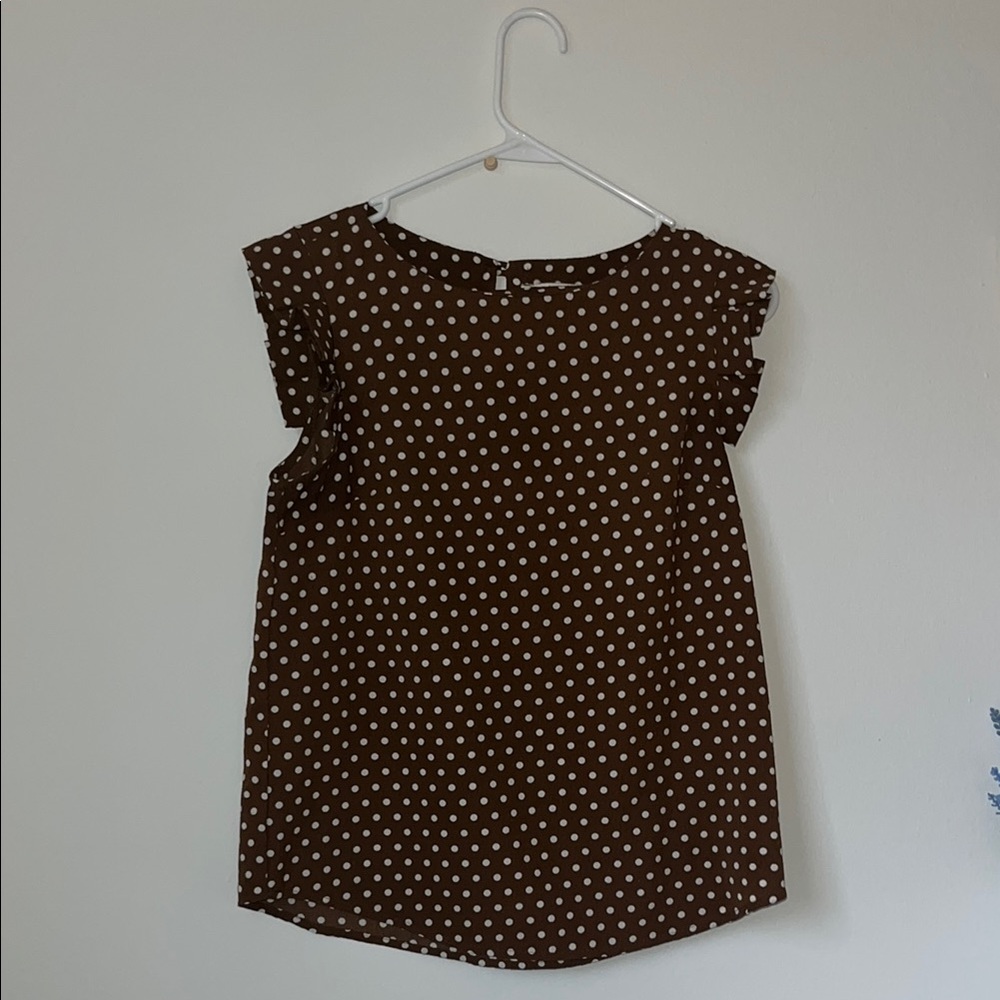Brown Polka Dot Blouse